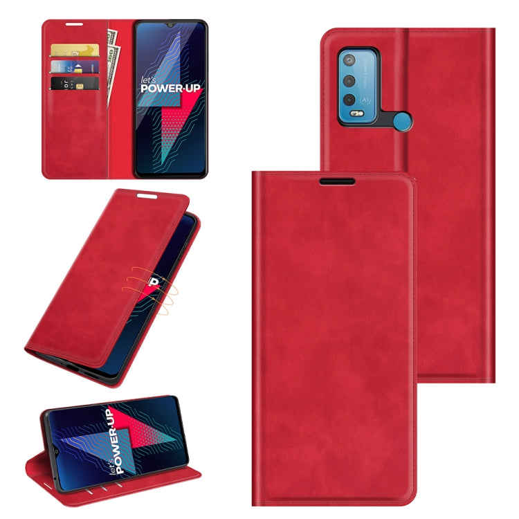 For wiko Power U30 Retro-skin Business Magnetic Suction Leather Case with Holder & Card Slots & Wallet