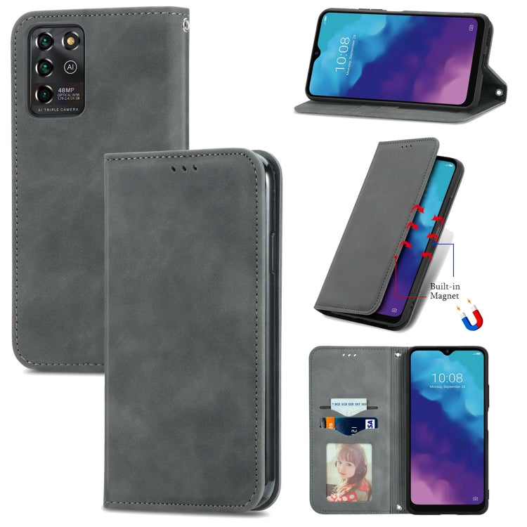 Retro Skin Feel Business Magnetic Horizontal Flip Leather Case With Holder & Card Slots & Wallet & Photo Frame