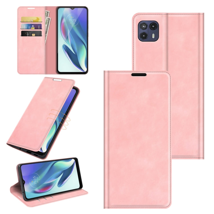 For Motorola Moto G50 5G Retro-skin Business Magnetic Suction Leather Case with Holder & Card Slots & Wallet