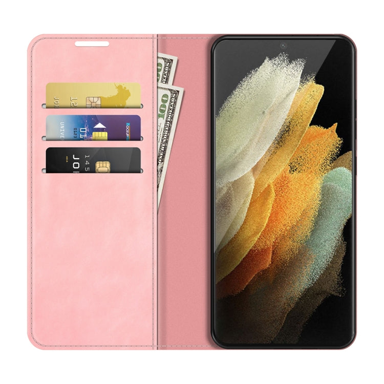 For Samsung Galaxy S22 Ultra 5G Retro-skin Business Magnetic Suction Leather Case with Holder & Card Slots & Wallet