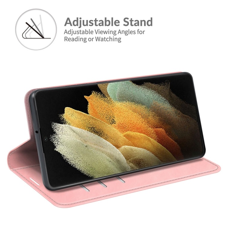 For Samsung Galaxy S22 Ultra 5G Retro-skin Business Magnetic Suction Leather Case with Holder & Card Slots & Wallet