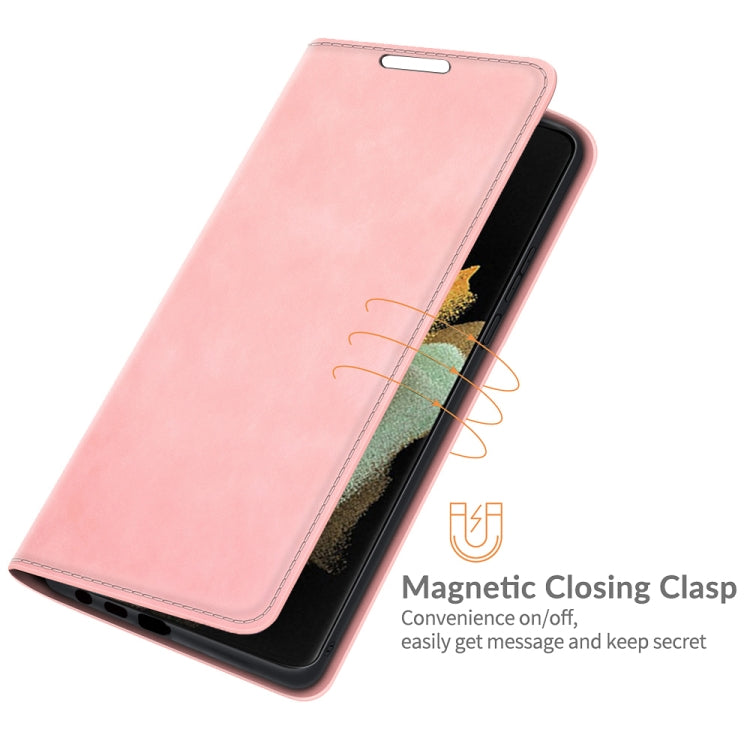 For Samsung Galaxy S22 Ultra 5G Retro-skin Business Magnetic Suction Leather Case with Holder & Card Slots & Wallet