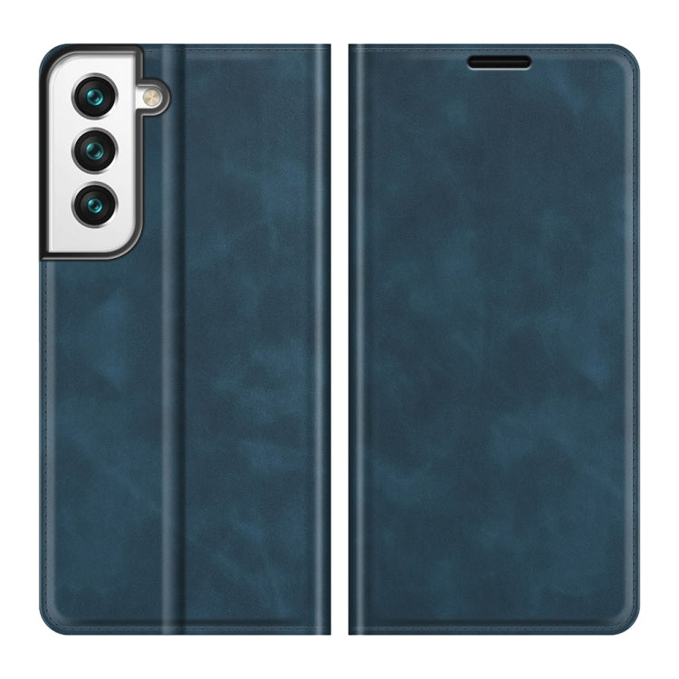 For Samsung Galaxy S22 5G Retro-skin Business Magnetic Suction Leather Case with Holder & Card Slots & Wallet