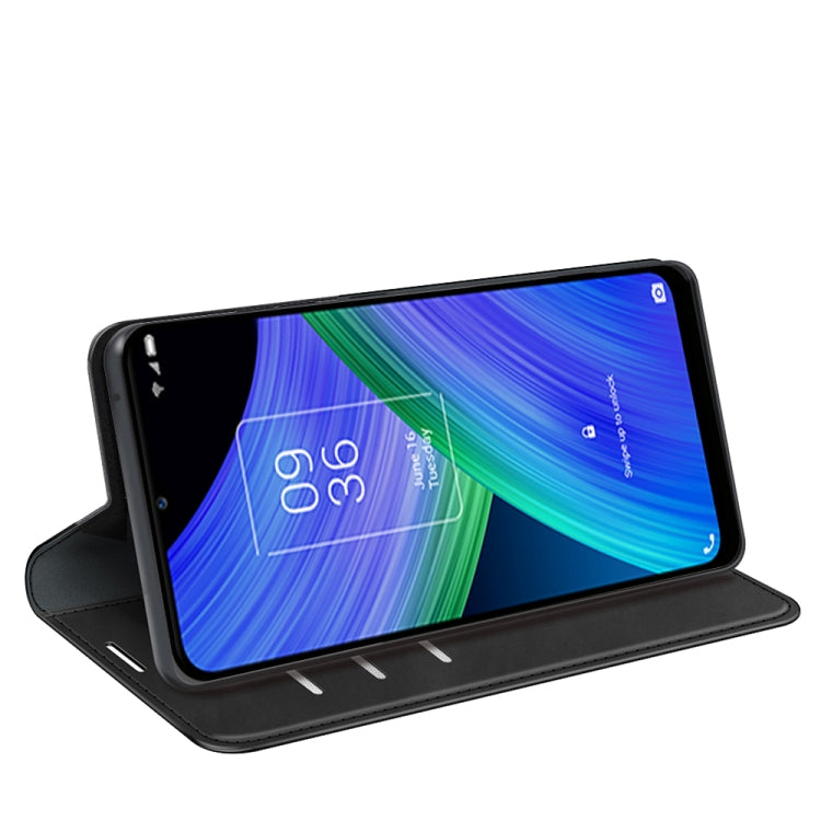 For TCL 20 R 5G Retro-skin Business Magnetic Suction Phone Leather Case with Holder & Card Slots & Wallet
