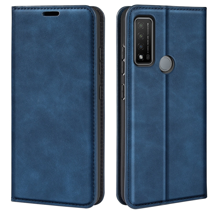 For TCL 20 R 5G Retro-skin Business Magnetic Suction Phone Leather Case with Holder & Card Slots & Wallet