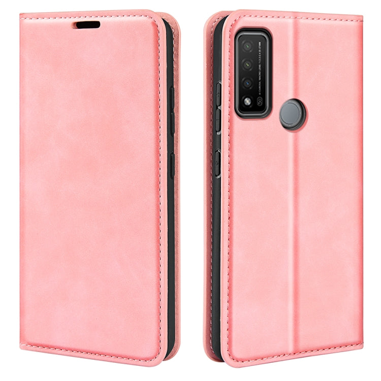 For TCL 20 R 5G Retro-skin Business Magnetic Suction Phone Leather Case with Holder & Card Slots & Wallet