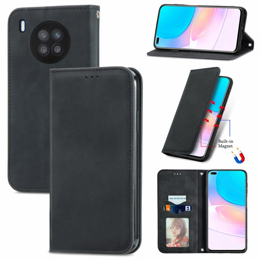 Retro Skin Feel Magnetic Horizontal Flip Leather Case with Holder & Card Slots & Wallet & Photo Frame