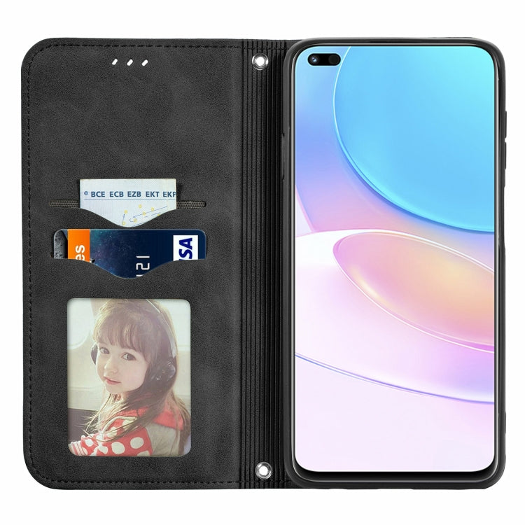 Retro Skin Feel Magnetic Horizontal Flip Leather Case with Holder & Card Slots & Wallet & Photo Frame