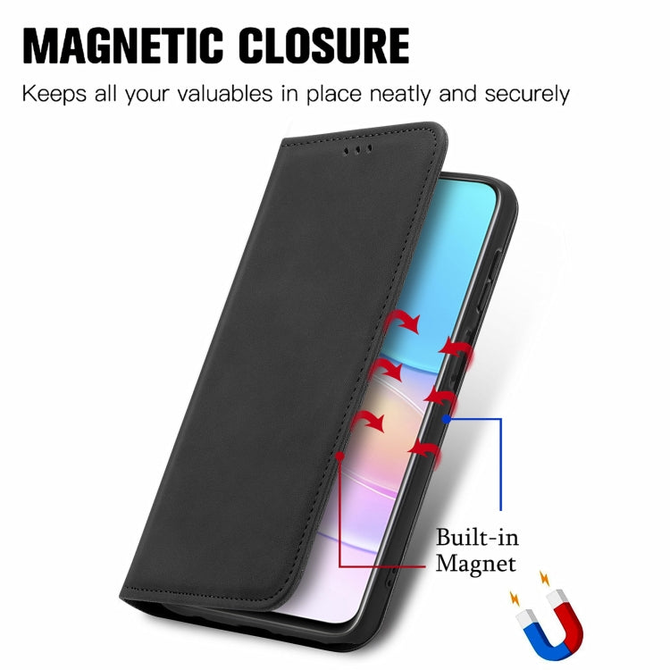Retro Skin Feel Magnetic Horizontal Flip Leather Case with Holder & Card Slots & Wallet & Photo Frame