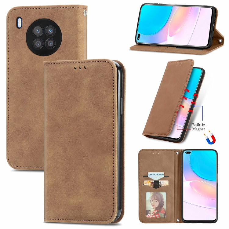 Retro Skin Feel Magnetic Horizontal Flip Leather Case with Holder & Card Slots & Wallet & Photo Frame