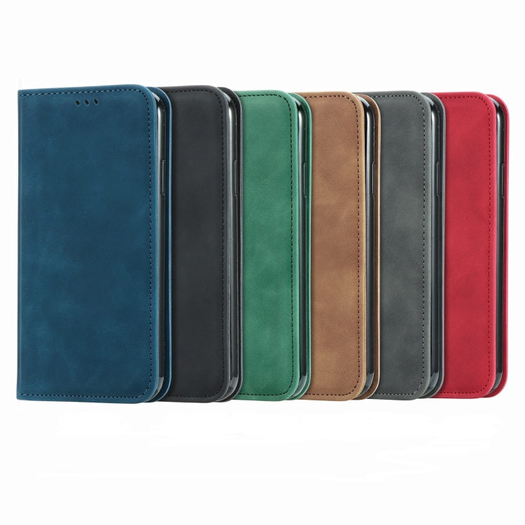 Retro Skin Feel Magnetic Horizontal Flip Leather Case with Holder & Card Slots & Wallet & Photo Frame