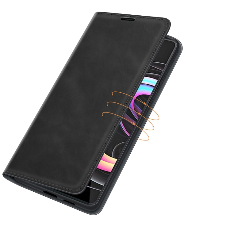 For Motorola Edge 20 lite Retro-skin Business Magnetic Suction Phone Leather Case with Holder & Card Slots & Wallet
