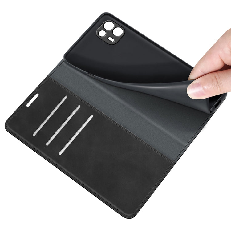 For Motorola Edge 20 lite Retro-skin Business Magnetic Suction Phone Leather Case with Holder & Card Slots & Wallet