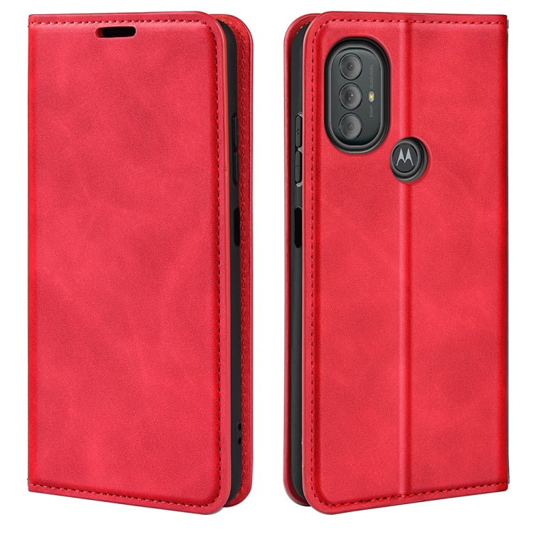 For Motorola Moto G Power 2022 Retro-skin Business Magnetic Suction Phone Leather Case with Holder & Card Slots & Wallet