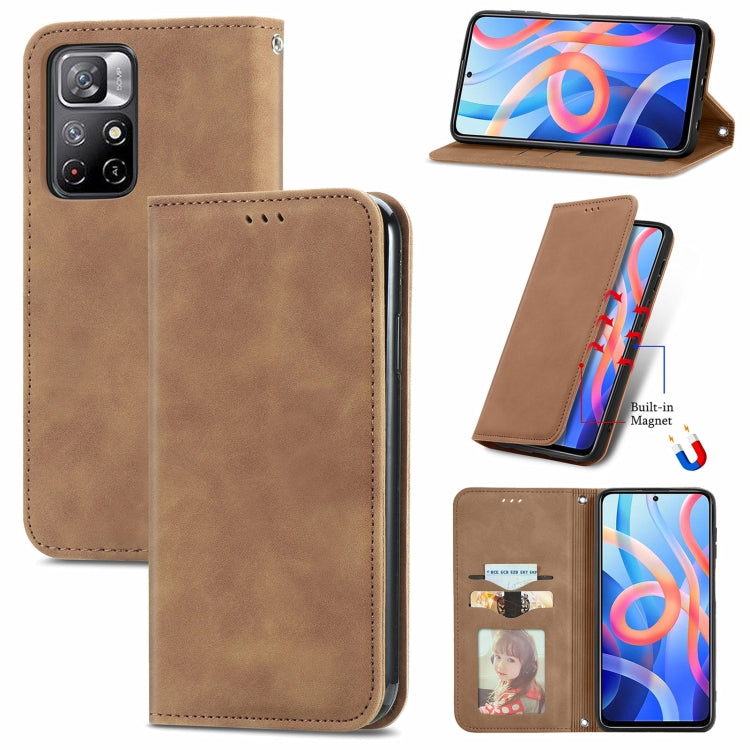 Retro Skin Feel Magnetic Horizontal Flip Leather Case