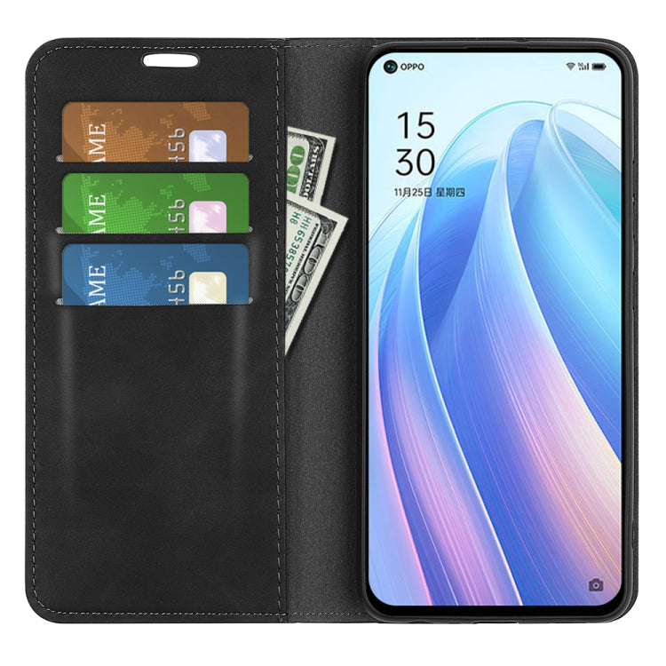 For OPPO Reno 7 5G Retro-skin Magnetic Suction Leather Phone Case