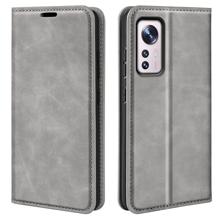 For Xiaomi 12 Pro Retro-skin Magnetic Suction Leather Phone Case