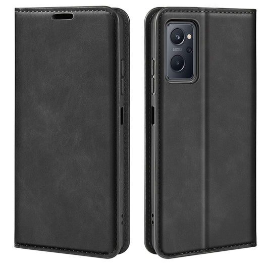 For OPPO Realme 9i Retro-skin Magnetic Suction Leather Phone Case