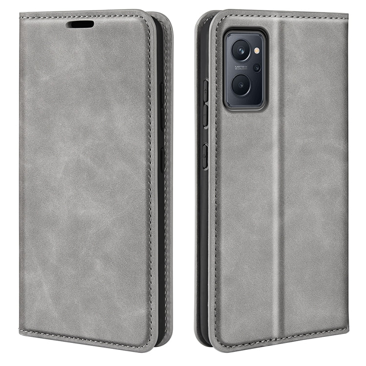 For OPPO Realme 9i Retro-skin Magnetic Suction Leather Phone Case