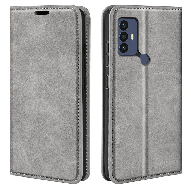 For TCL 30 SE/305/306 Retro-skin Magnetic Suction Leather Phone Case