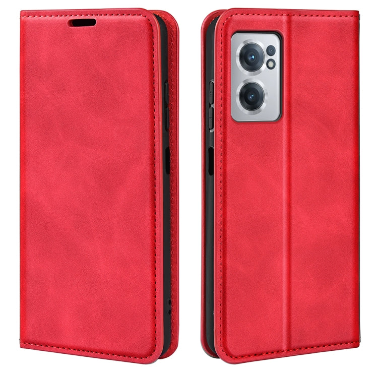 For OnePlus Nord CE 2 5G Retro-skin Magnetic Suction Leather Phone Case