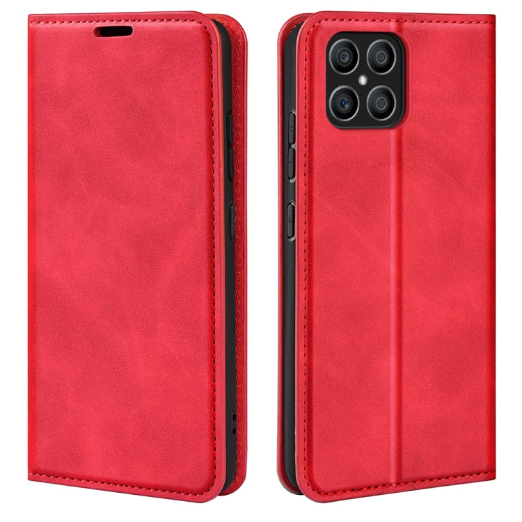For Honor X8 Retro-skin Magnetic Suction Leather Phone Case