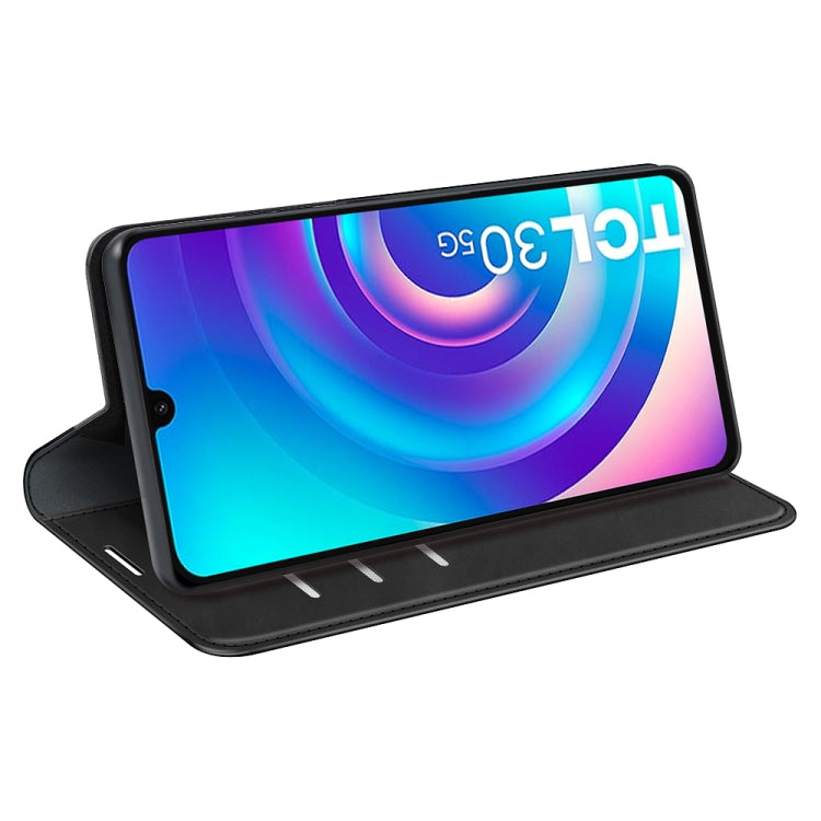For TCL 30 5G / 30+ Retro-skin  Magnetic Suction Leather Phone Case