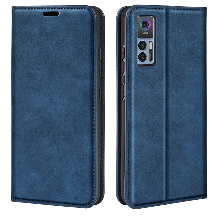 For TCL 30 5G / 30+ Retro-skin  Magnetic Suction Leather Phone Case