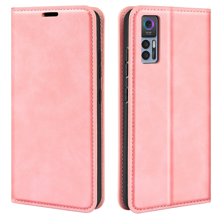 For TCL 30 5G / 30+ Retro-skin  Magnetic Suction Leather Phone Case