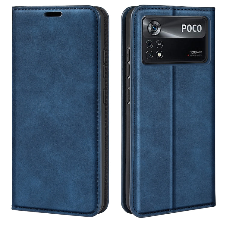 For Xiaomi Poco X4 Pro 5G Retro-skin Magnetic Suction Leather Phone Case
