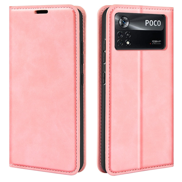 For Xiaomi Poco X4 Pro 5G Retro-skin Magnetic Suction Leather Phone Case