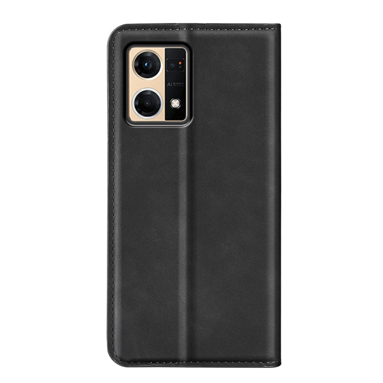 For OPPO Reno7 4G / F21 Pro 4G Retro-skin Magnetic Suction Leather Phone Case