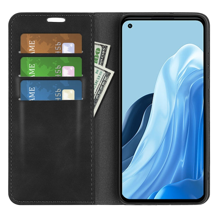 For OPPO Reno7 4G / F21 Pro 4G Retro-skin Magnetic Suction Leather Phone Case