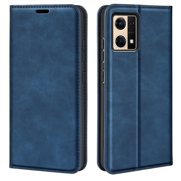 For OPPO Reno7 4G / F21 Pro 4G Retro-skin Magnetic Suction Leather Phone Case