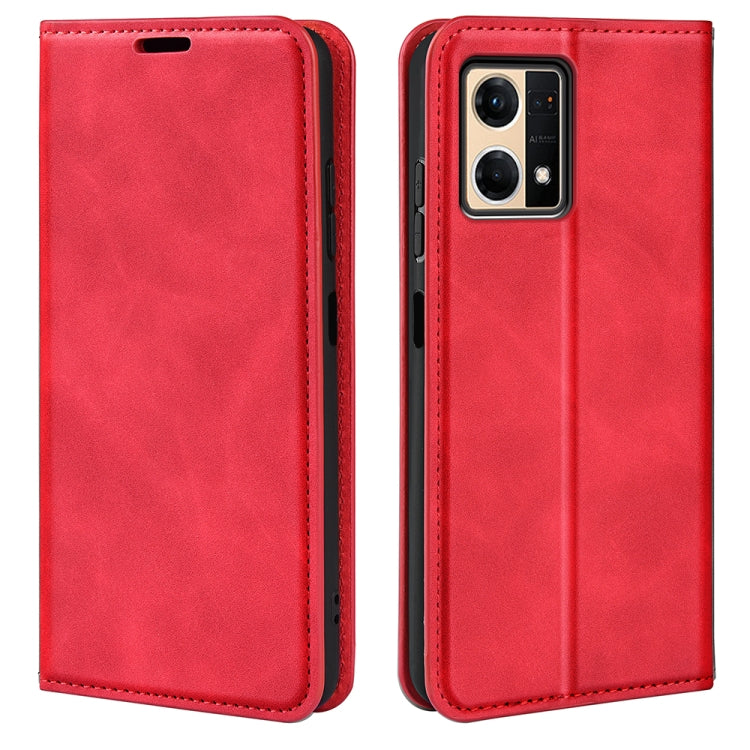 For OPPO Reno7 4G / F21 Pro 4G Retro-skin Magnetic Suction Leather Phone Case