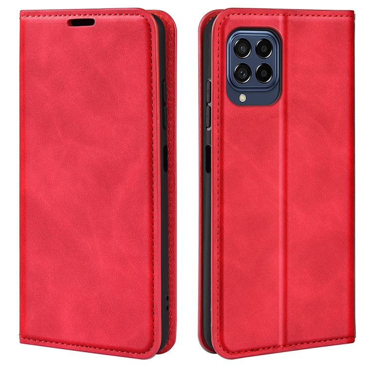 For Samsung Galaxy M33 Retro-skin Magnetic Suction Leather Phone Case
