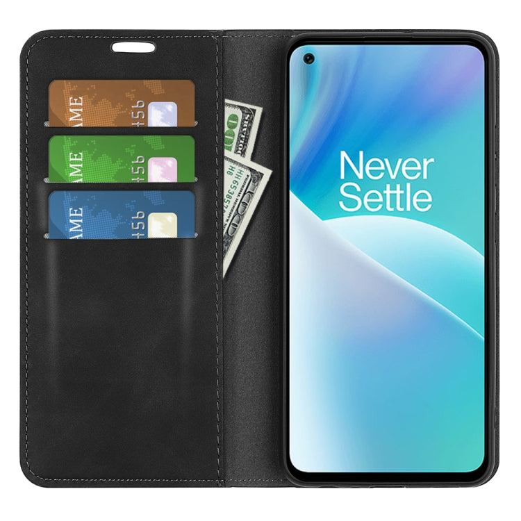 For OnePlus Nord 2T 5G Retro-skin Magnetic Suction Flip Leather Phone Case