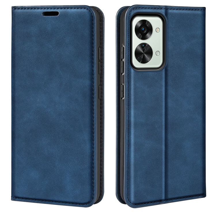 For OnePlus Nord 2T 5G Retro-skin Magnetic Suction Flip Leather Phone Case