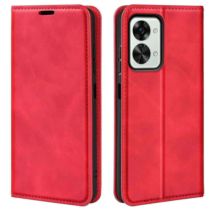 For OnePlus Nord 2T 5G Retro-skin Magnetic Suction Flip Leather Phone Case
