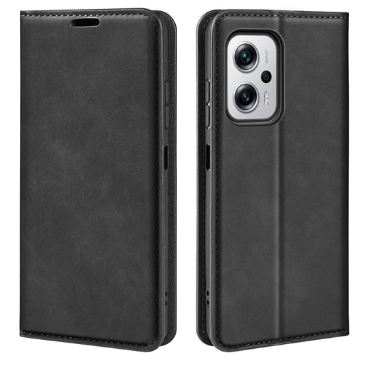For Xiaomi Redmi Note 11T Pro / Note 11T Pro+ Retro-skin  Magnetic Suction Leather Phone Case