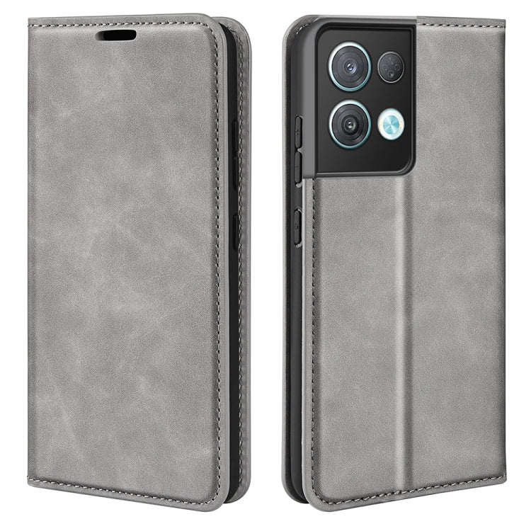 For OPPO Reno8 Pro Retro-skin  Magnetic Suction Leather Phone Case