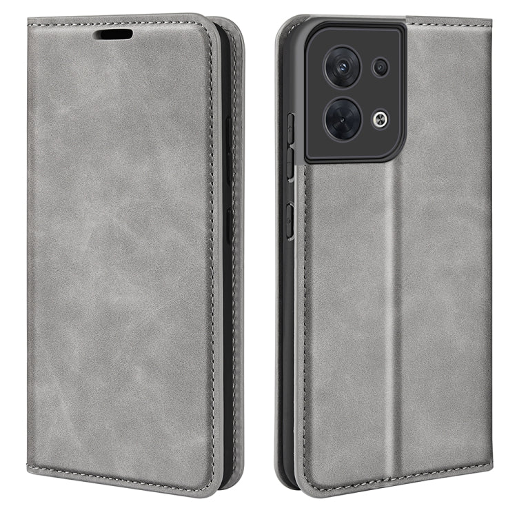For OPPO Reno8 Retro-skin Magnetic Suction Leather Phone Case