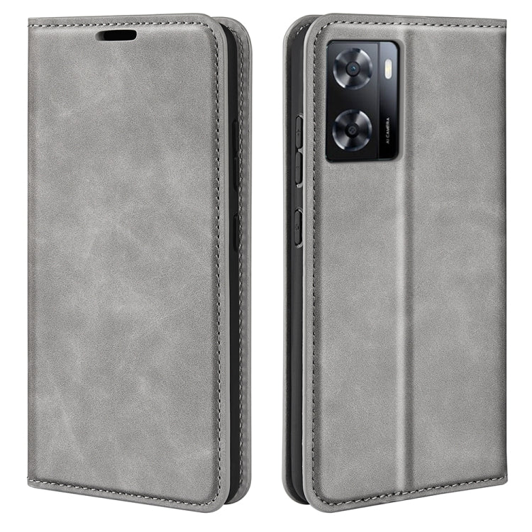For OPPO A57 4G Retro-skin Magnetic Suction Leather Phone Case