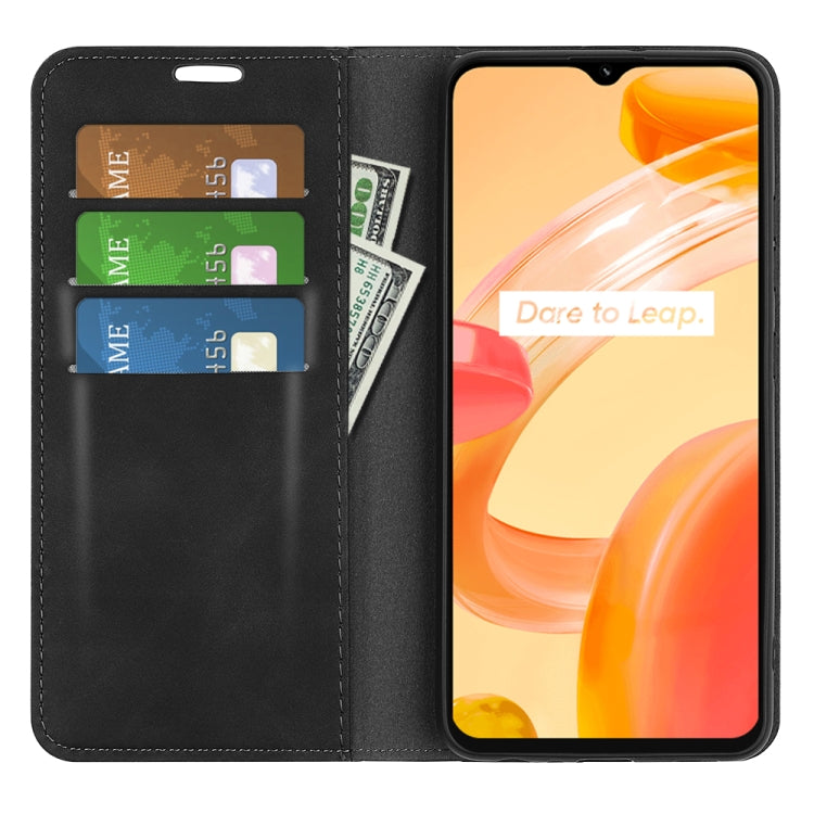 For OPPO Realme C30 4G Retro-skin Magnetic Suction Leather Phone Case