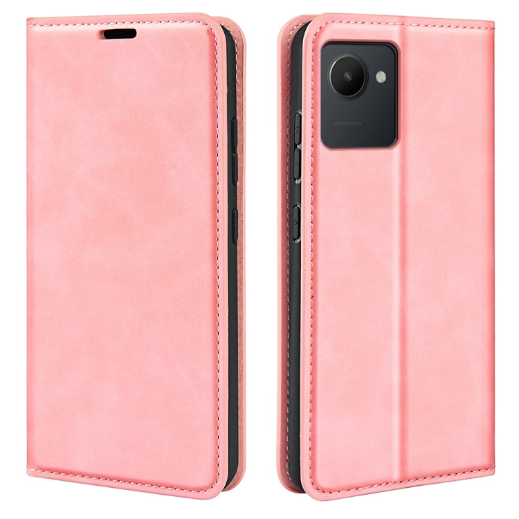 For OPPO Realme C30 4G Retro-skin Magnetic Suction Leather Phone Case