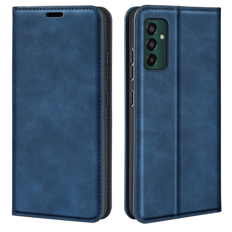 For Samsung Galaxy M13 4G Retro-skin  Magnetic Suction Leather Phone Case
