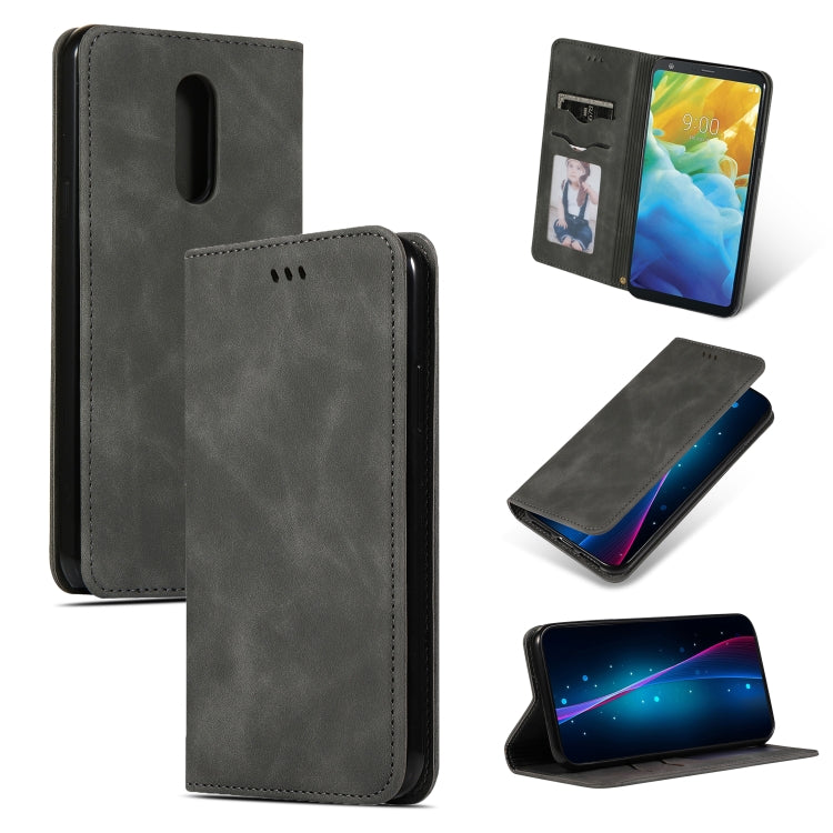 Retro Skin Feel Business Magnetic Horizontal Flip Leather Case for LG Stylo 5