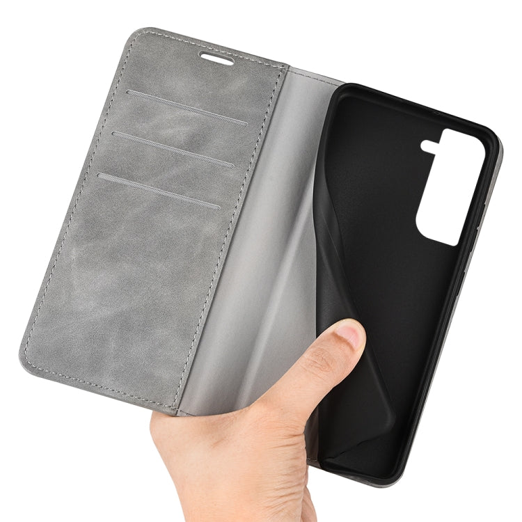 For Samsung Galaxy S23 5G Retro-skin Magnetic Suction Leather Phone Case