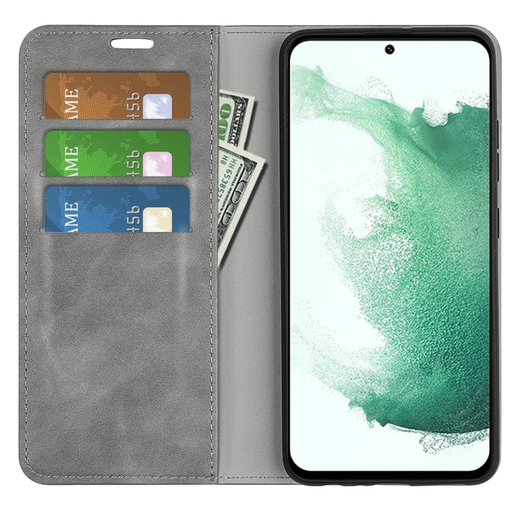 For Samsung Galaxy S23+ 5G Retro-skin Magnetic Suction Leather Phone Case