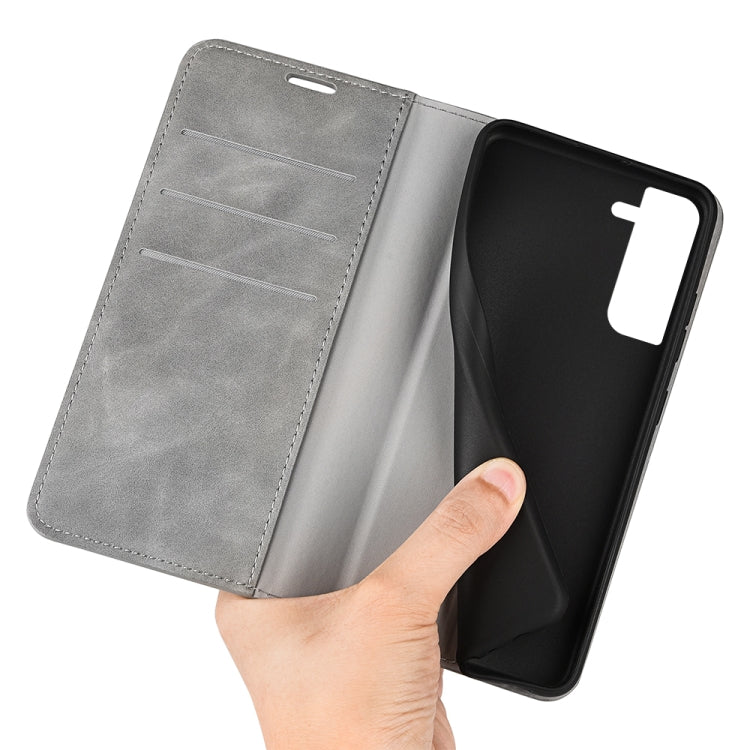 For Samsung Galaxy S23+ 5G Retro-skin Magnetic Suction Leather Phone Case